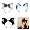Wolf Ear Headband Tail Girls Cosplay Accessories Beast Ears Blue Fursuit Masquerade Halloween Cosplay Party