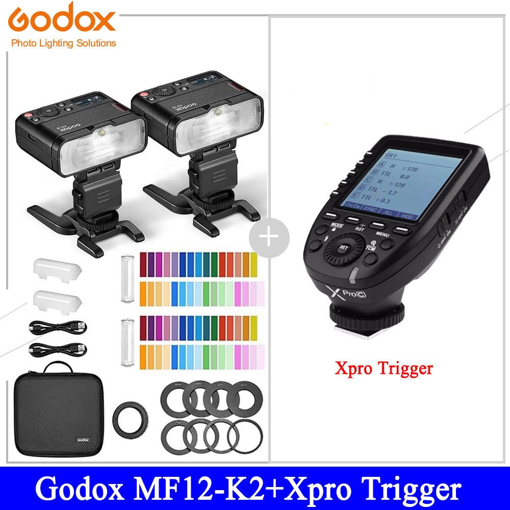 Godox MF12 MF12-K2 Flash TTL Macro Speedlite Flash 2.4 GHz Wireless Control Speedlight for Sony Canon Nikon Fuji Olympus Pentax