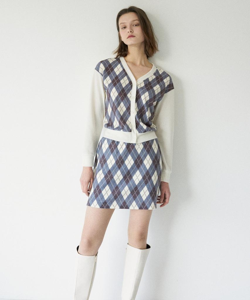 Latizen Lm Argyle Skirt(Ivory)