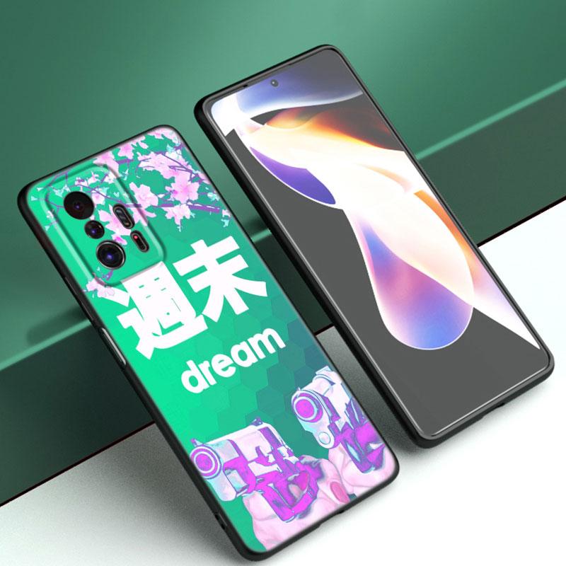 Чехол для телефона Anime Vaporwave Glitch для Xiaomi Mi A2 8 9 SE Note 10 10T 11 12 Lite 9T 11T 12S 12T Pro A3 6X 12X черный чехол
