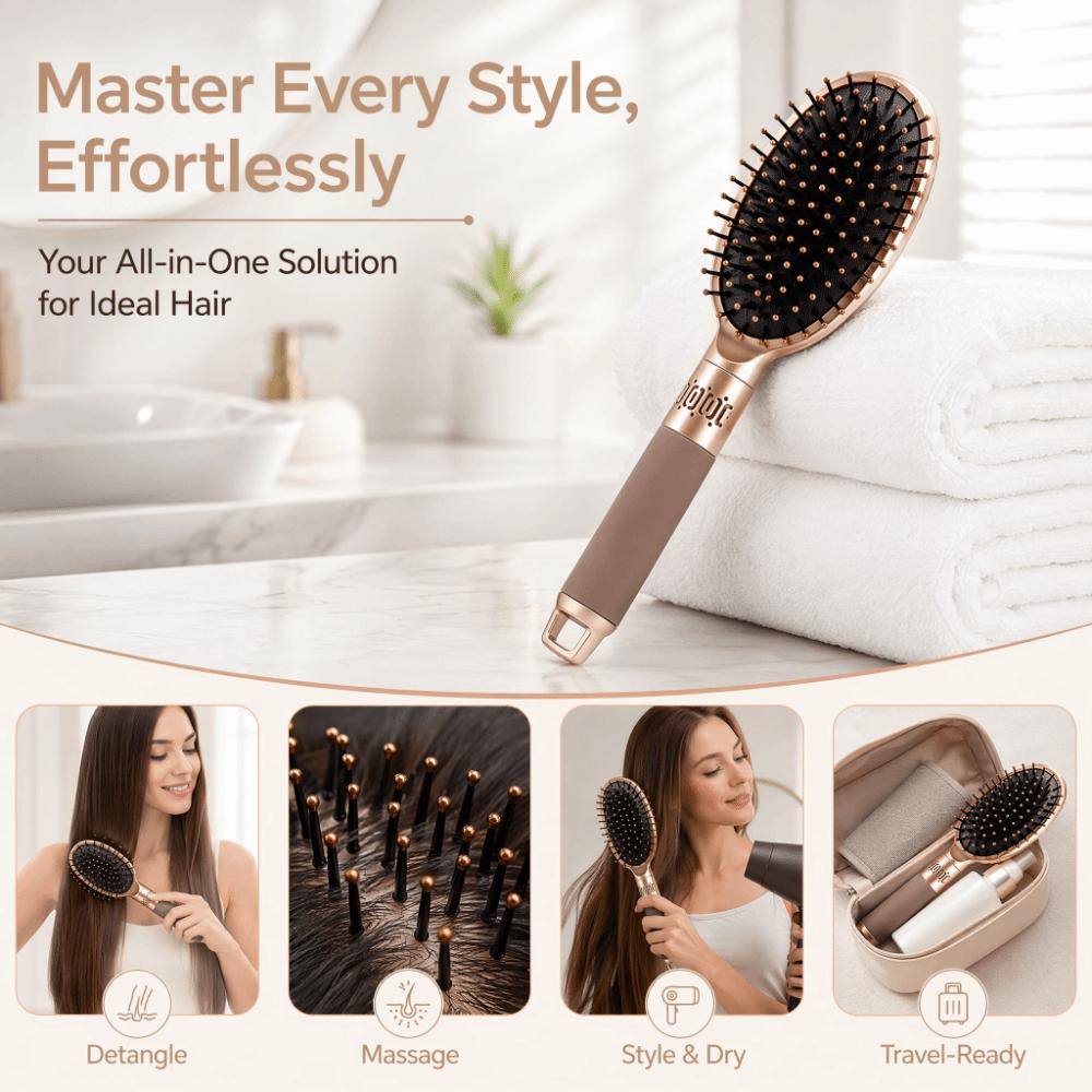 Gasbag Cushion Detangling Brush Oval Shape Massaging Hairbrush Salon Use Oval Hair Comb Home Use