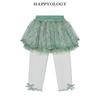 Happyology Girls' Floral Embroidered Fleece-Lined Leggings