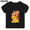 Горячая Распродажа Король Лев Милый Симба Принт Мультяшные Детские Футболки Одежда для Девочек Детская Футболка Черная Летние Детские Топы,TH5315