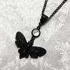 2024 Vintage Gothic Cross Necklace Alloy Necklace Glass Heart Pendant Punk Style Necklace