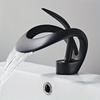 Waterfall Single Handle Bathroom Sink Faucet, Curved Shape Elegant Design Single Hole Lavatory Faucet Basin Mixer Tap