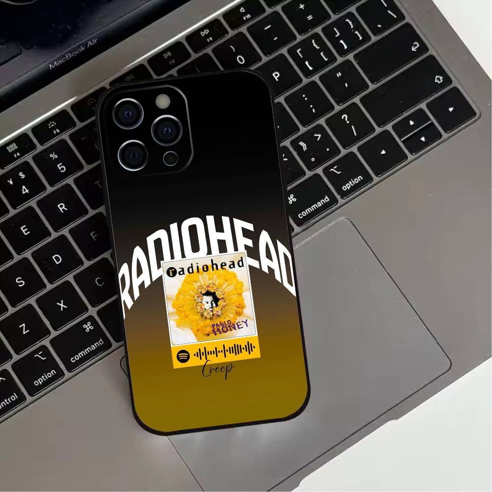 Classic R-Radiohead Rap Band Phone Case For iPhone 17,16,15,14,13,12,11 Plus,Pro Max,XS,Soft Silicone Black Cover