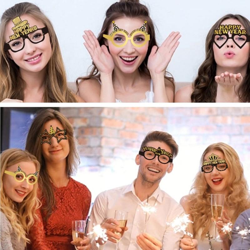 6 шт. Бумажные party-очки с прочной конструкцией, аксессуары для костюмов для новогодних танцев 2026 года и встреч на свежем воздухе