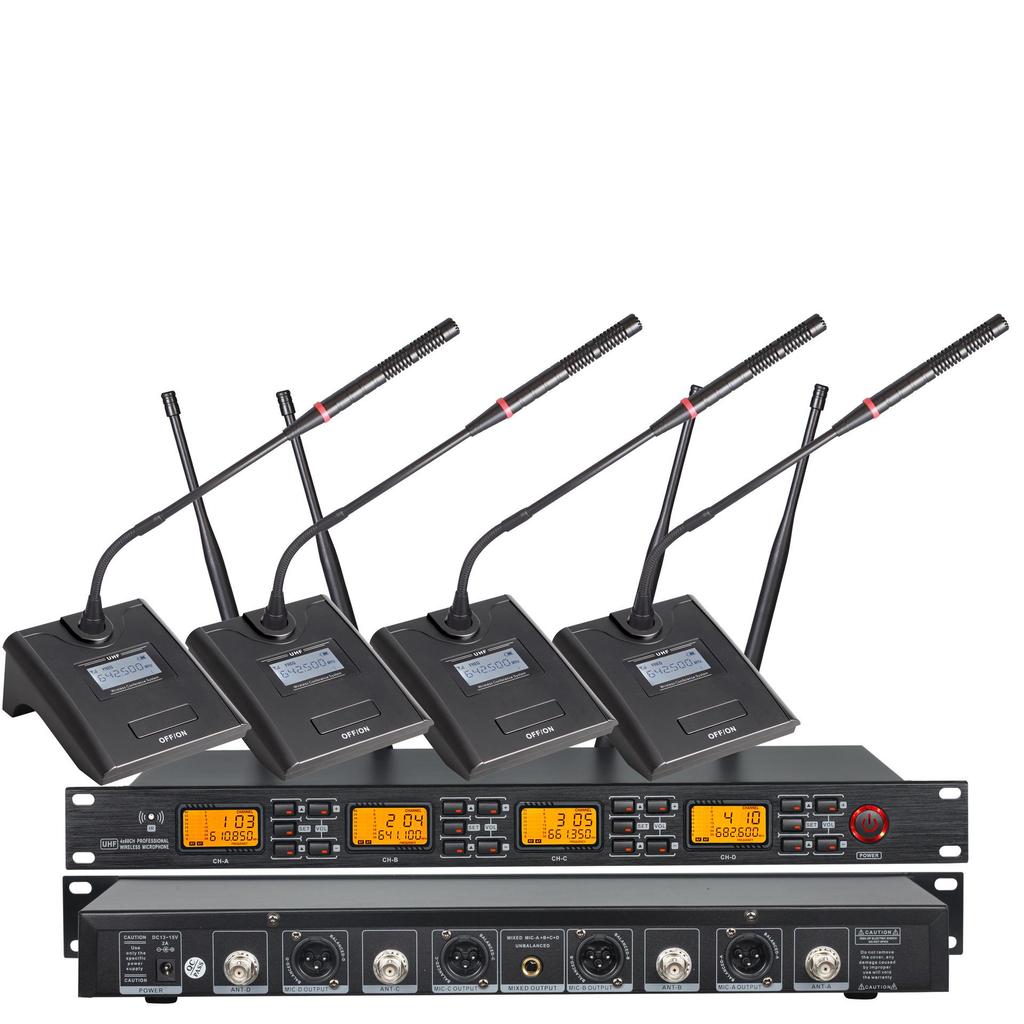 Wireless Conference Microphone Set: One-to-Four System with Cross-Border Compatibility