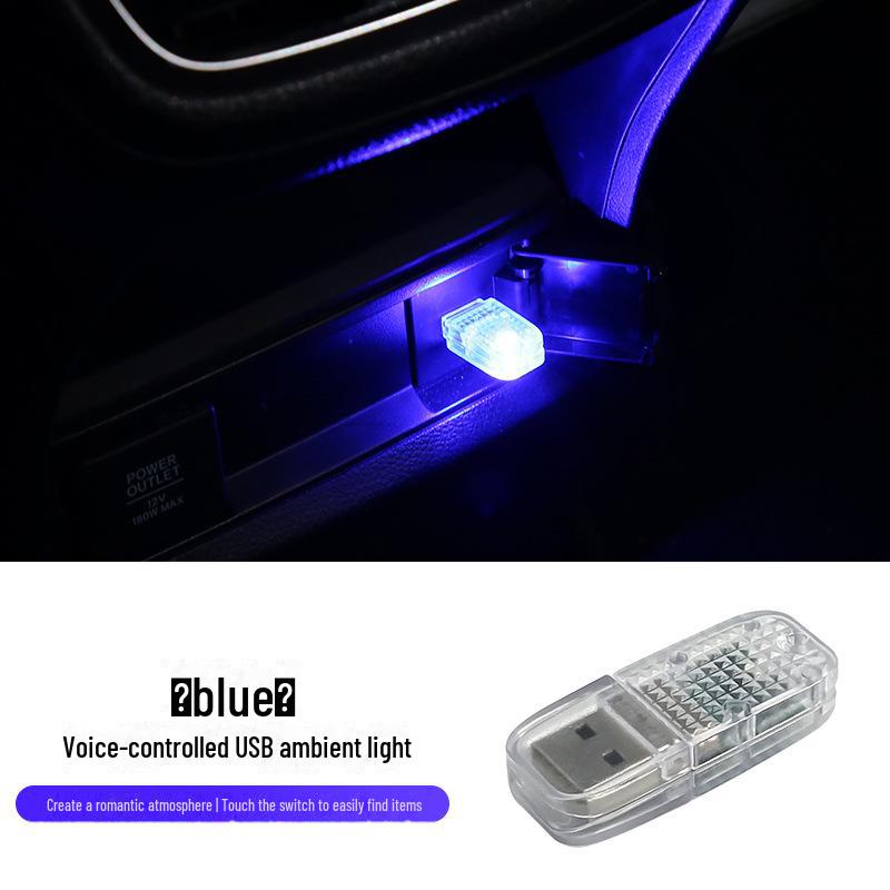 Цветной светодиодный автомобильный USB-светильник RGB с музыкальным ритмом