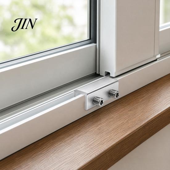 Air Conditioner Security Bracket 1 Set Window AC with Sliding Locks, Support Bracket, Temporary Lock Heavy Duty Metal Locks for Windows Up And Down No