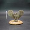 Brass Owl Spread Its Wings Creative Desktop Tea Pet Small Ornament Retro Personalized Small Copper Bronze Carving Spread Its Wings To Catch Snakes