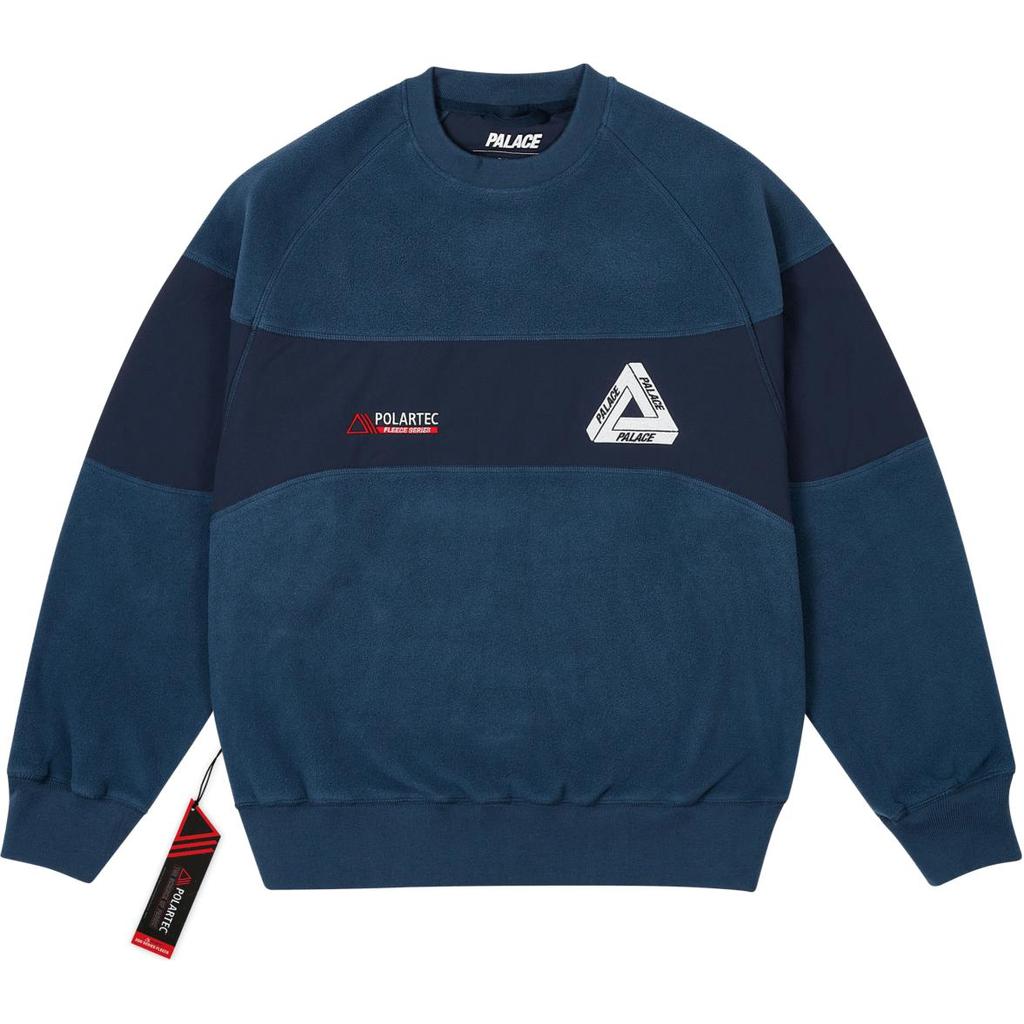 Palace Polartec 200 Crew Navy Unisex Tops Blue P27CS206
