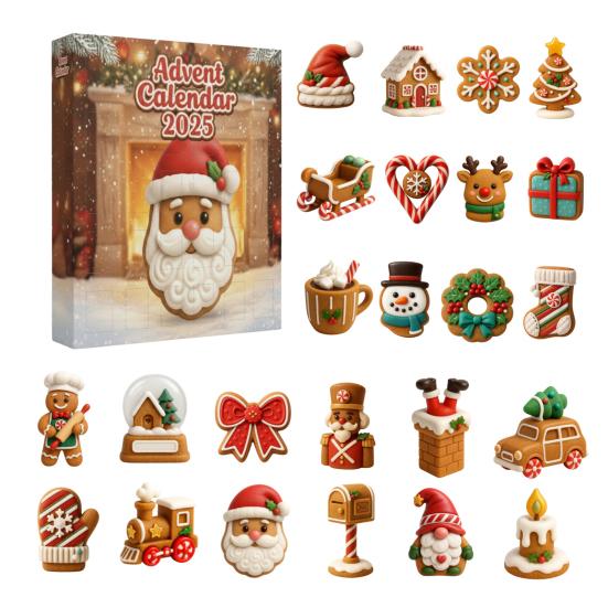 Gingerbread Cookies Advent Calendar 2025 24 Days Christmas Countdown with Mini Ornaments Set Holiday Gift for Kids And Family