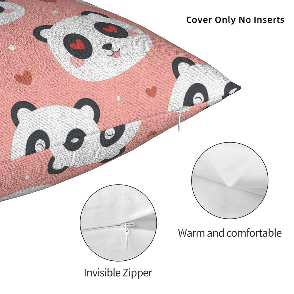 Panda Animal Square Pillow Cases Cushion Covers Creative Polyester Decorative Pillowcase For Home 18"