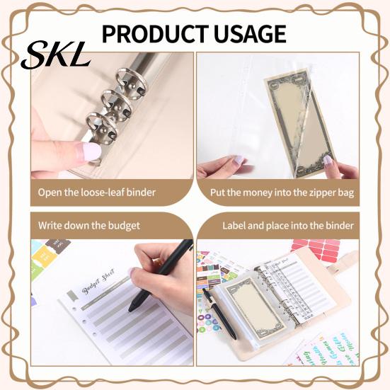 Small Item Storage Binder A6 Zipper Budget Planner, Cash Tracking Notebook with Dividers, Spiral Expense Tracker for Financial Management, Planner