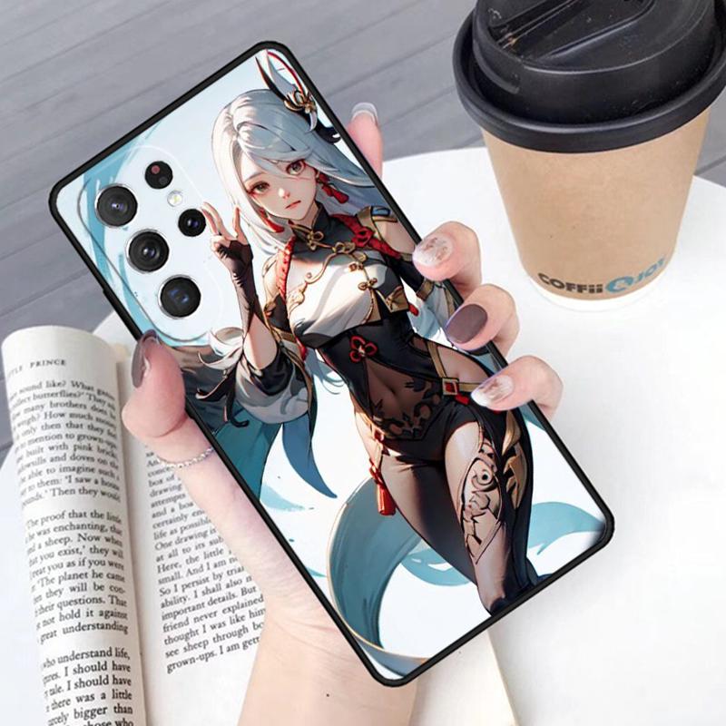 Чехол для телефона Genshin Anime Шэньхэ Чехол Для Samsung Galaxy S24 S25 Ultra S21 S22 Ultra S10E Note 10 Plus Note 20 FE S23