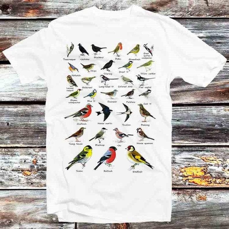 Футболка British Garden Birds, 230 г/м², 100% хлопок, винтажная ретро-футболка, крутой подарок для мужчин и женщин, унисекс, мультяшный аниме-топ, футболка B339