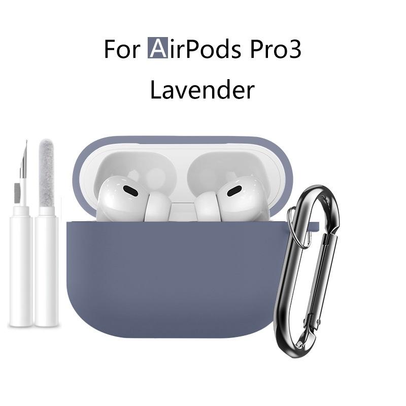 Новый 2025 Чехол для Apple Airpods Pro 3 Мягкий силиконовый Полная защитная крышка с чистящим набором и брелком для чехла Airpods Pro 3