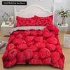 Пододеяльник с фруктовым малиновым принтом King Queen Double Size 3D Grapefruit Blueberry Мягкий комплект постельного белья 2/3 шт. Полиэстеровый пододеяльник