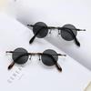 Small Round Sunglasses Women Men UV400 Metal Brand Designer Punk Sun Glasses Steampunk Vintage Goggles Black Shades