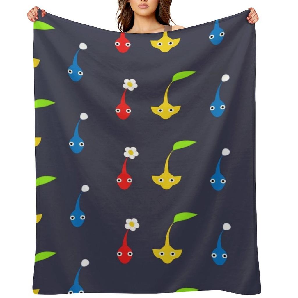 Pikmin characters Throw Blanket manga Blankets Sofas Of Decoration Hair funny gift Blankets