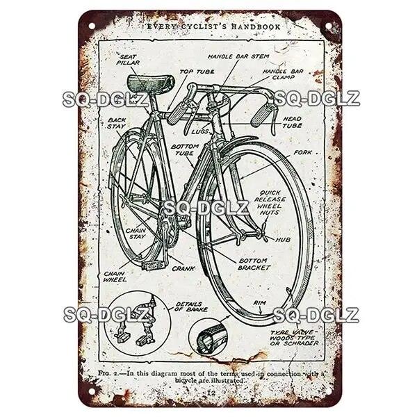 [SQ-DGLZ] Винтаж Ретро Ride Bike Life Оловянная вывеска Металлическая вывеска Магазинная тарелка Домашний бар Наклейка на стену Украшение Табличка Плакат Декор Подарок