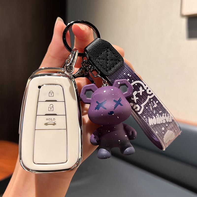 Чехол для ключа для Toyota: Подходит для Corolla, Camry, Levin, Avalon, Highlander, RAV4 и CHR - Женская сумка-ракушка с пряжкой
