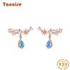 Танциз стерлингового серебра 925 пробы циркон серьги серьги-капли для женщин подарки на свадьбу