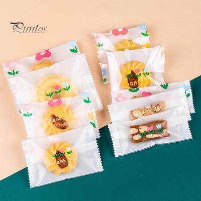Цветочная серия Cookie Biscuit 100 шт./200 шт. Набор Упаковочные пакеты Полупрозрачные с цветочным принтом Упаковочные пакеты Товары для дома
