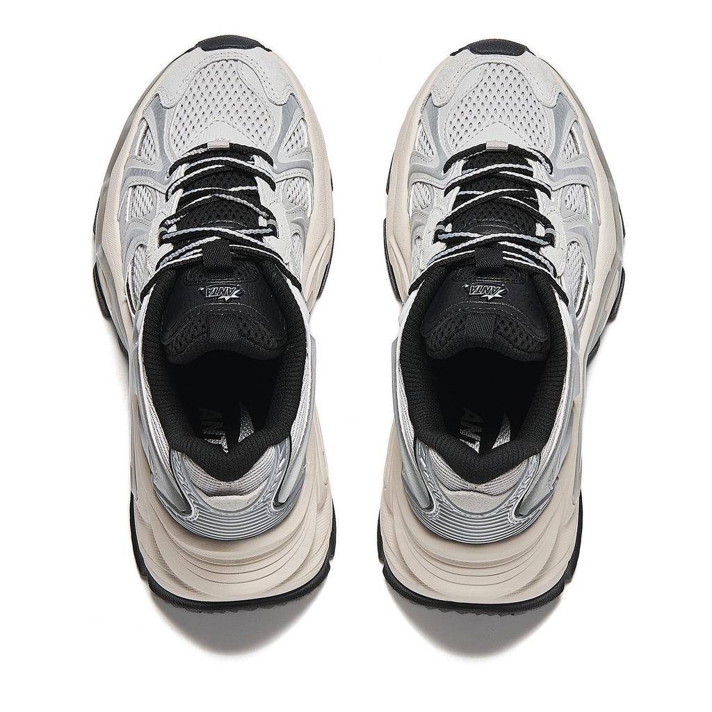 New Anta Anti Slip Wear Resistant Low Top Chunky Sneakers Women's Gray Silver 922518891-2