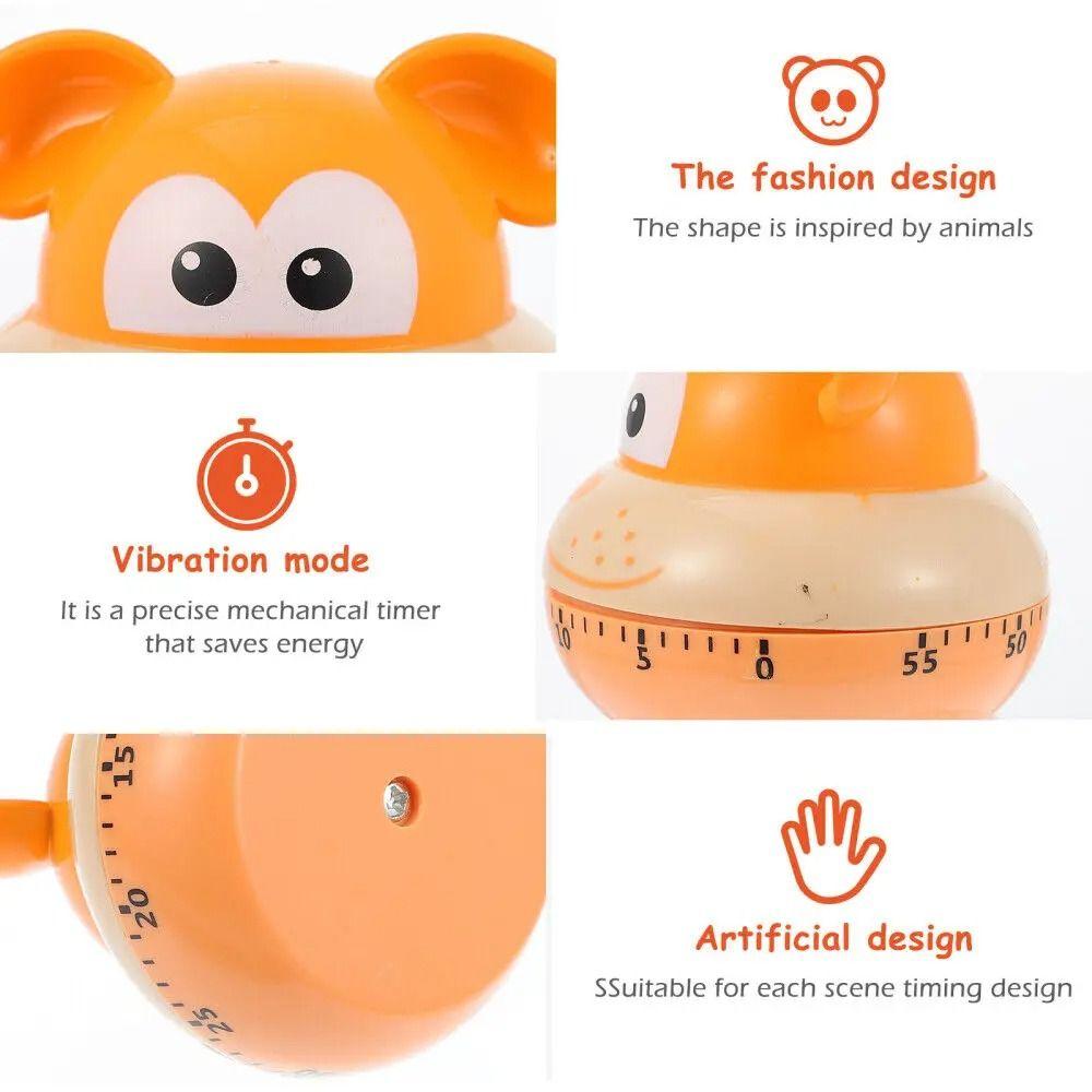 60Minutes Cooking Timer Cartoon Time Management Tool Easy To Operate Animal Mechanical Timer Adult