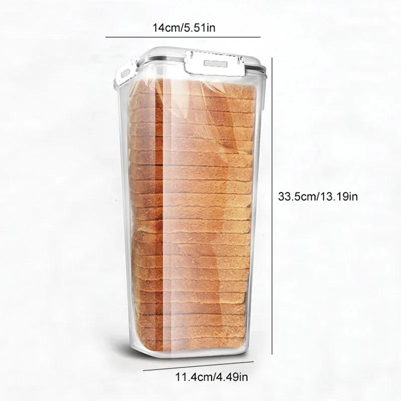 Пластиковая хлебница с герметичной крышкой и подносом Коробка для хранения хлеба Коробка для хранения хлеба для сэндвичей Коробка для хранения пасты Банка для зернового хлеба