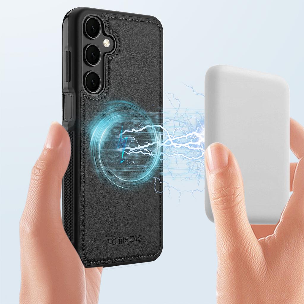 LC.IMEEKE Для Samsung Galaxy A17 5G Магнитный чехол Совместим с MagSafe Кожа+ТПУ Задняя крышка