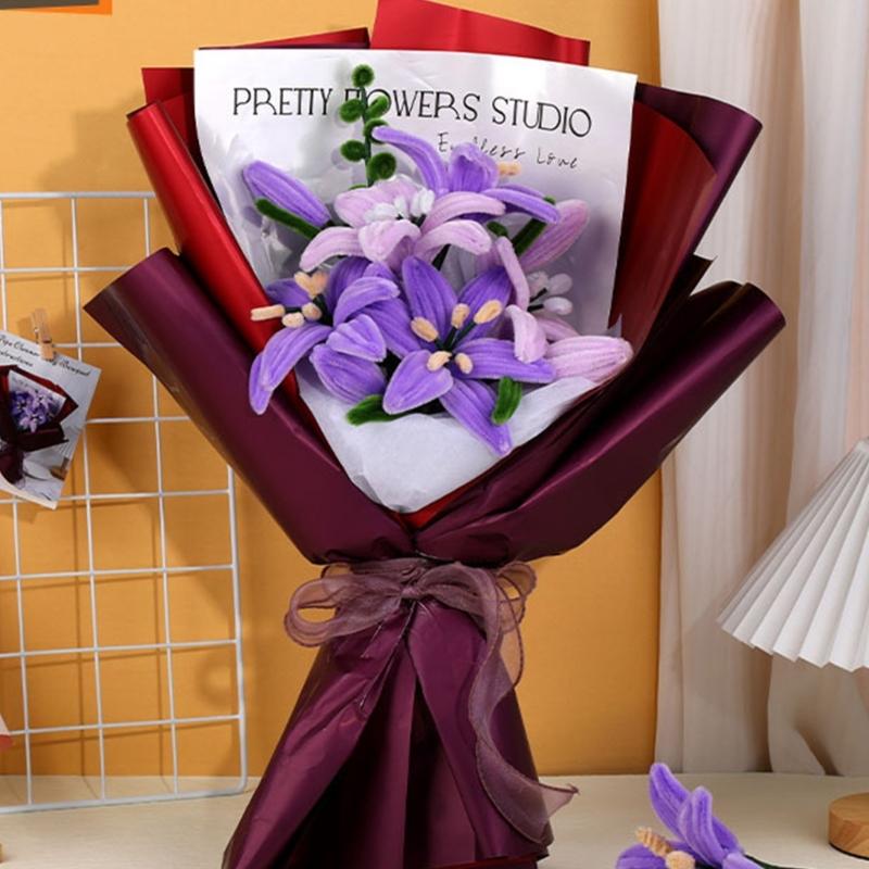 Diy Flower Bouquet Kits Complete Pipe Cleaners Crafts Supplies Set DIY Flower Bouquet Making Kits for Adult Kids GiftS