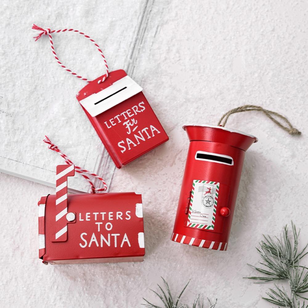 New Iron Christmas Mailbox Mini Metal Iron Pendant Portable Christmas Tree Decoration