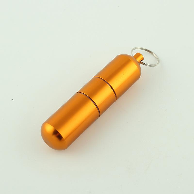Серебристый алюминиевый сплав, форма капсулы, коробка для сигарет, водонепроницаемый футляр для сигарет, держатель для капсул с таблетками/зубочистками с брелоком, подарок мужчине