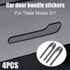 For Tesla Model 3 Y Door Handle Stickers 4PCS Adhesive Protection Stickers for Tesla Carbon fiber texture, luminous, pink, black