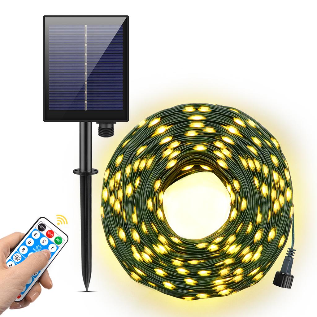 100M Large Solar Panel Led String Light Outdoor Fast Charge Fairy Lights 8 Modes Waterproof Christmas Wedding Party Garden Decor