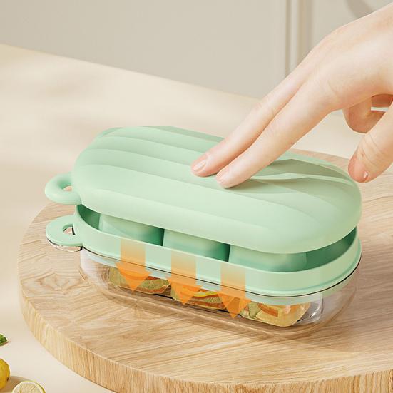 Форма для кубиков льда с герметичной крышкой, большая емкость, силиконовая форма для льда, легкое извлечение одним нажатием, мягкое дно, безопасная для морозильной камеры, для кухни