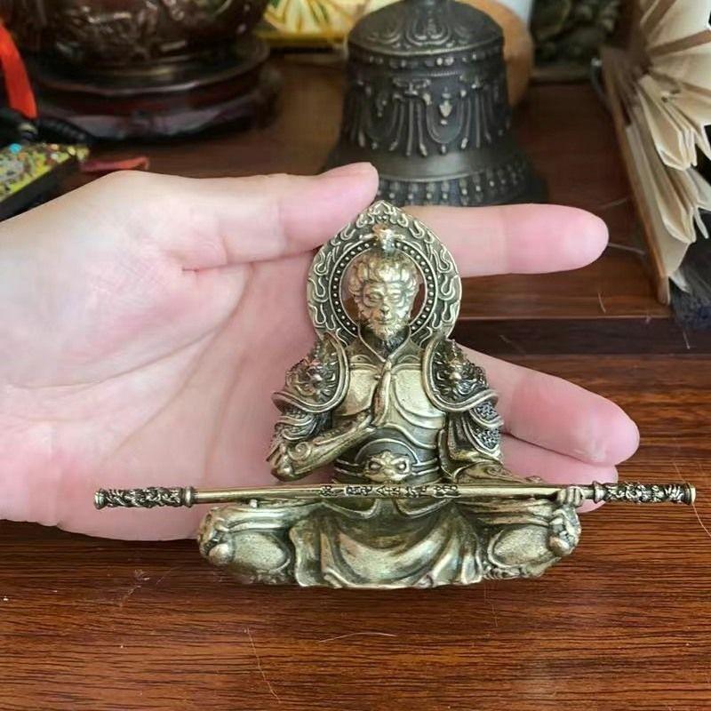 Black Myth Wukong Ornament Simple Household Creative Fighting Buddha Brass Three-dimensional Decoration Car Console Decoration