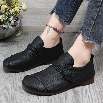 Новое поступление, женские ботильоны в стиле ретро, ​​модные женские ботильоны без шнуровки с круглым носком, осенняя женская обувь на низком каблуке, женская обувь из искусственной кожи