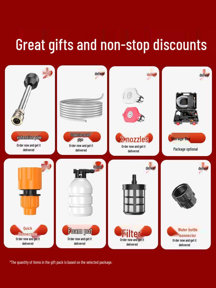 Беспроводная портативная мойка высокого давления для автомобиля - Инструмент для чистки с литий-ионным аккумулятором