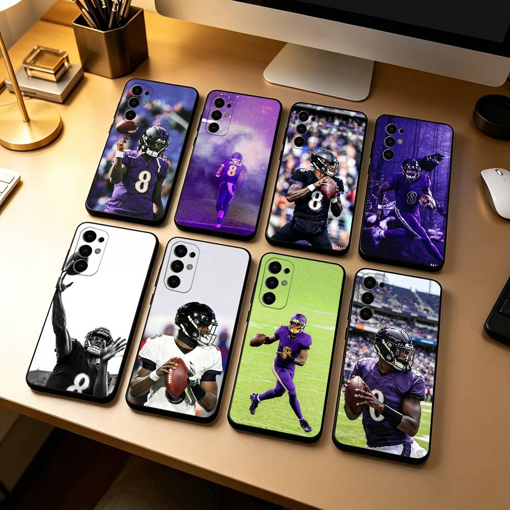Lamar Jackson American Football 8 Phone Case For Samsung S25,S24,S21,S22,S23,S30,Ultra,S20,Plus,Fe,Soft Silicone Black Cover