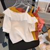Fashion Summer Short Sleeve Chiffon Blouse Shirt Women Tops Off Shoulder Top J272