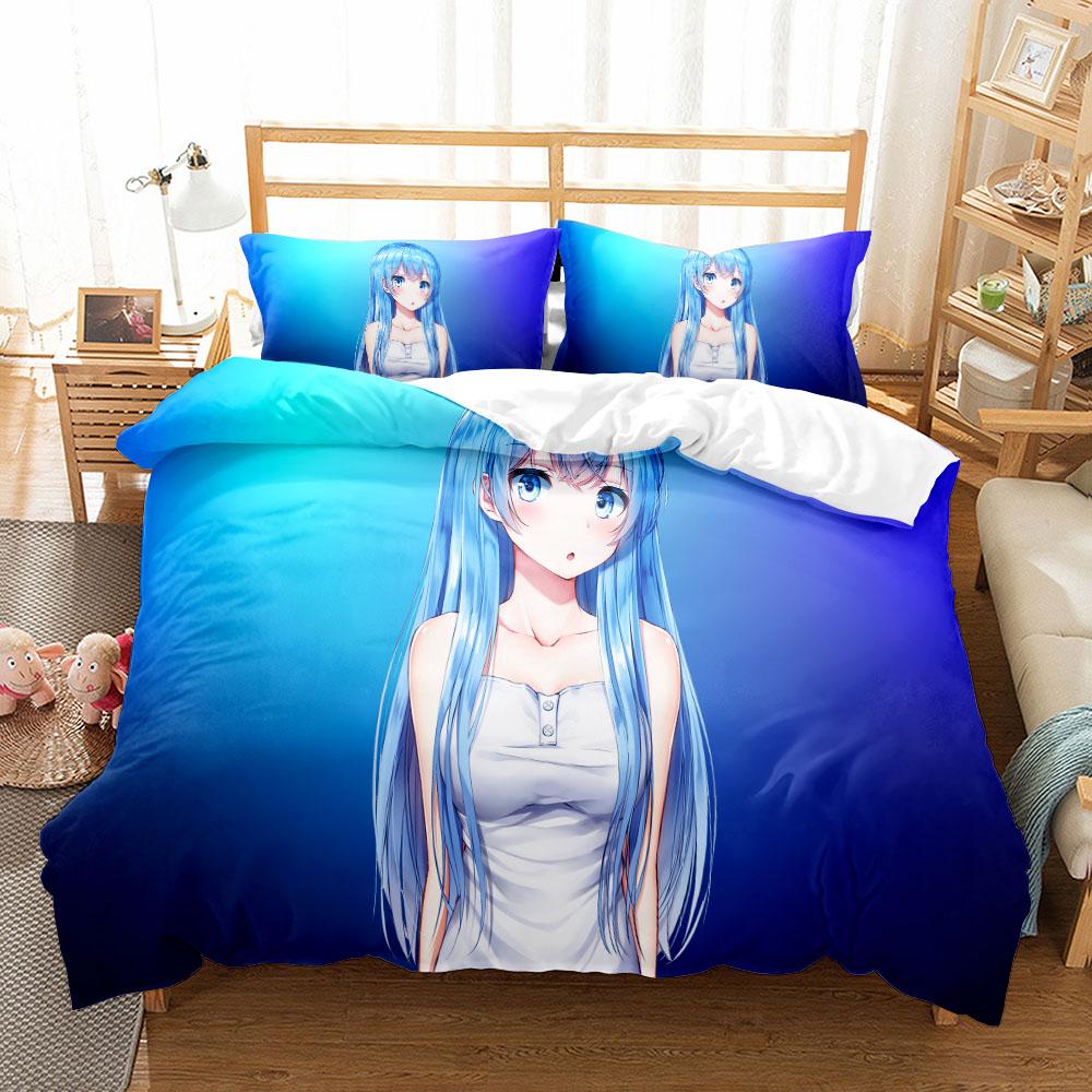 Miku Sakura Comics Girl Комплект пододеяльника EU Односпальный Двуспальный King US Twin Full Queen King Зеленый Фонарь Комплект постельного белья Инструмент