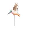 Wood Carving Hummingbird Ornament with Tree Stump/Bell Handcrafted Bird Figurine Statue Sculpture Home Office Desktop Decoration