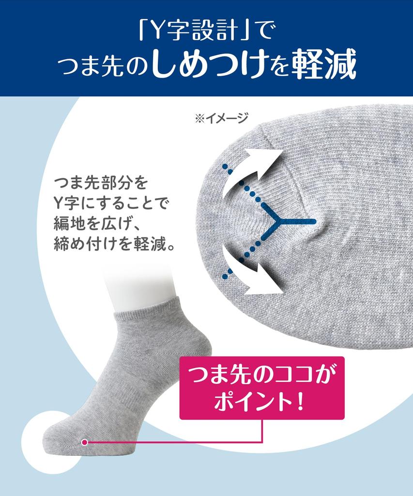 Okamoto Cocopita Sneaker Socks, Deep Fit, Cotton Blend, Black, 6-Pair Set, Sizes 23.0 cm - 25.0 cm, for Men and Women