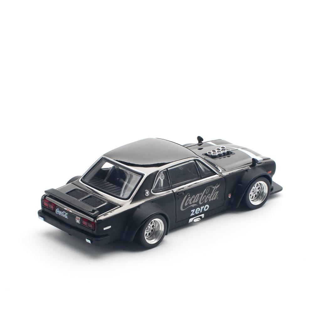 POP RACE X TINY SKYLINE V8 DRIFT COCA COLA BLACK Finished Product PR640144 1/64 GT-R (HAKOSUKA) CHROME?
