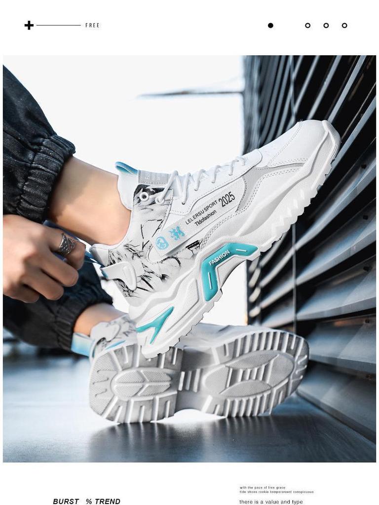 Осенние мужские белые модные спортивные кроссовки с высоким верхом - трендовые беговые повседневные кроссовки для папы