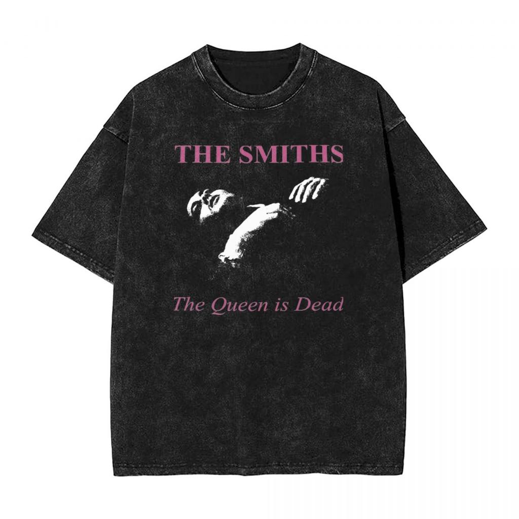 Футболки Smiths The Queen Is Dead Футболка большого размера в стиле хип-хоп с эффектом потертости Винтаж для женщин Унисекс Топы Уличная одежда Футболка с принтом